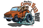 Stacey David's Copperhead Cartoon Sticker 6x4"